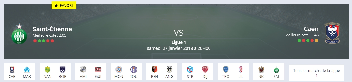 Le pronostic Saint-Etienne Caen Ligue 1 de RDJ donne les Stéphanois favoris !